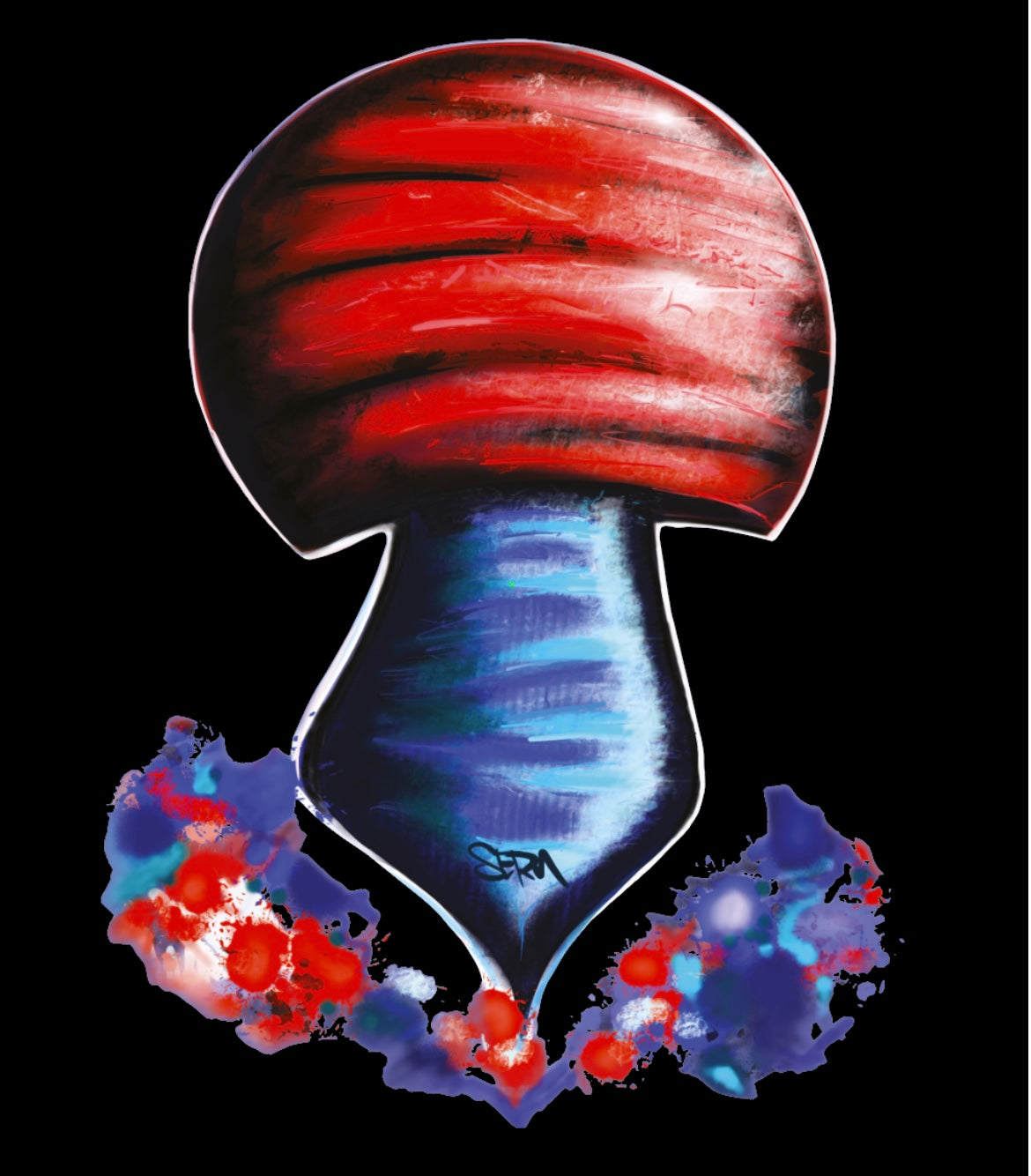 Graffiti Mushroom Pullover Hoodie